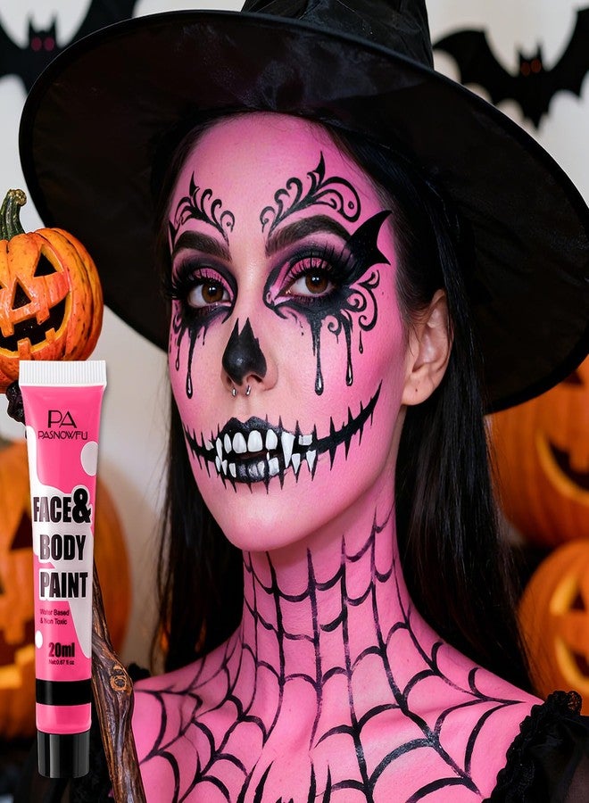 PASNOWFU Pink Face Paint -Water Based Non-Toxic Highly Pigmented Body Painting for Vintage Doll Puppet Halloween SFX Cosplay, Full Coverage Washable Paint for Costume Party Stage Performance - Image 2